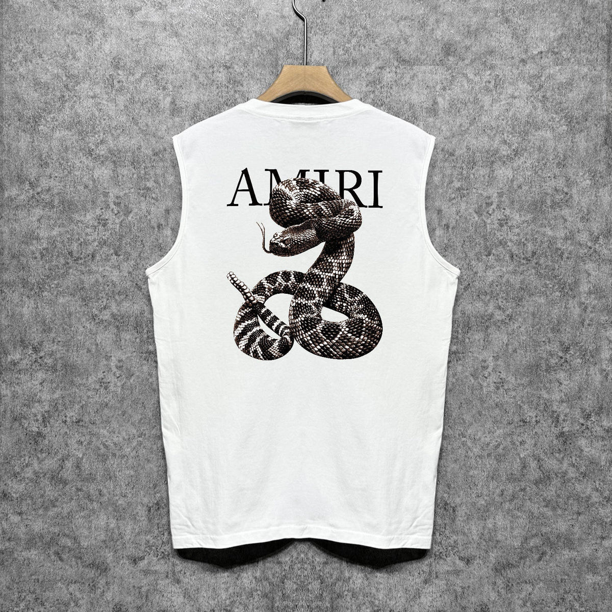 Amiri tank top giant snake letter print