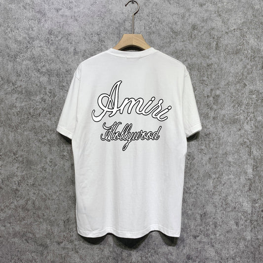 Amiri t shirts letter padded printing short sleeves