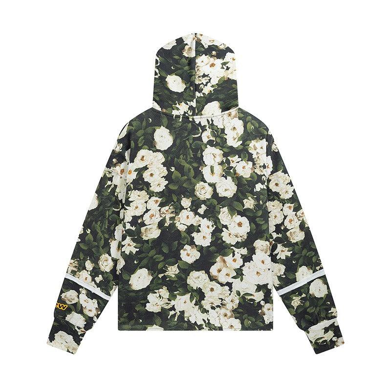 Drew house jacket early spring d@ew ice rose pattern pullover hooded sweatshirt