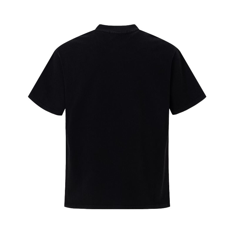 Men's t-shirt: wt american street style, unisex, premium feel, summer washed vintage letter design, men's crew neck, relaxed fit, short sleeve tee