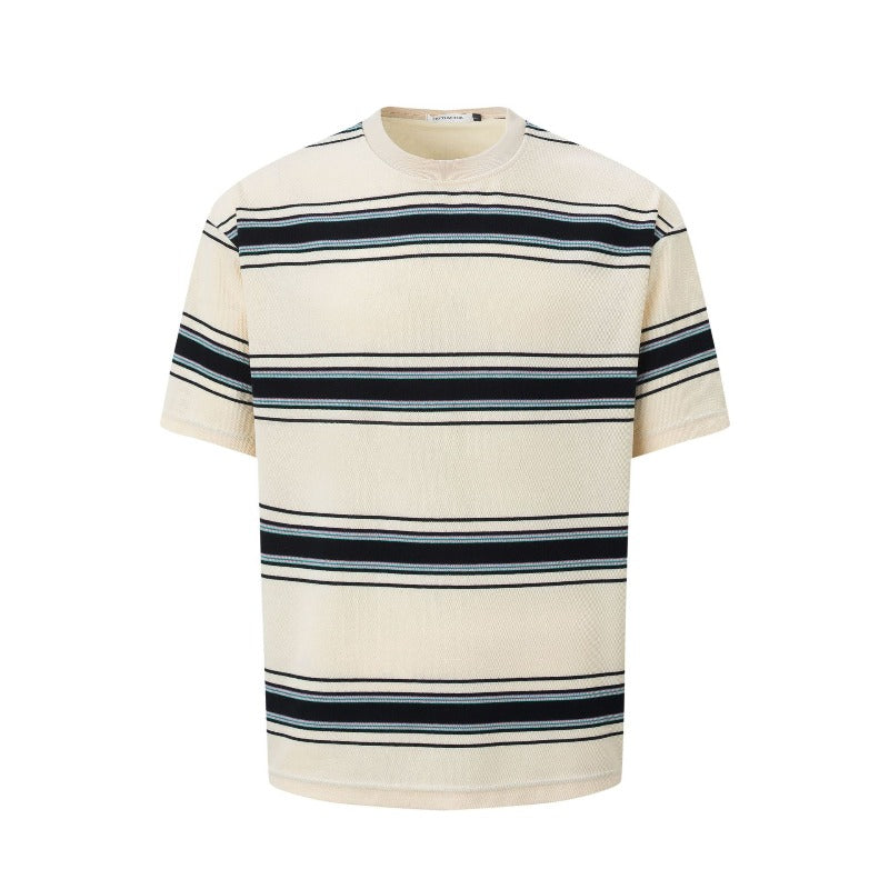 Men's t-shirt - american street style summer unisex striped design - men's loose fit premium short sleeve tee
