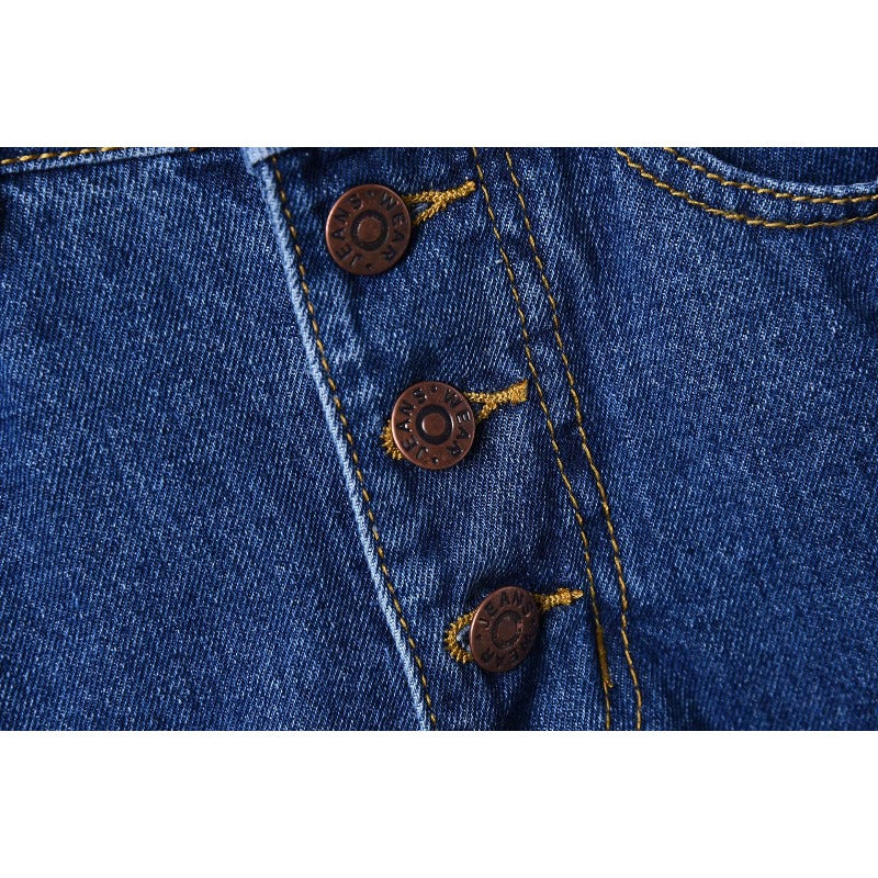 Women jeans summer high waist raw edge loose