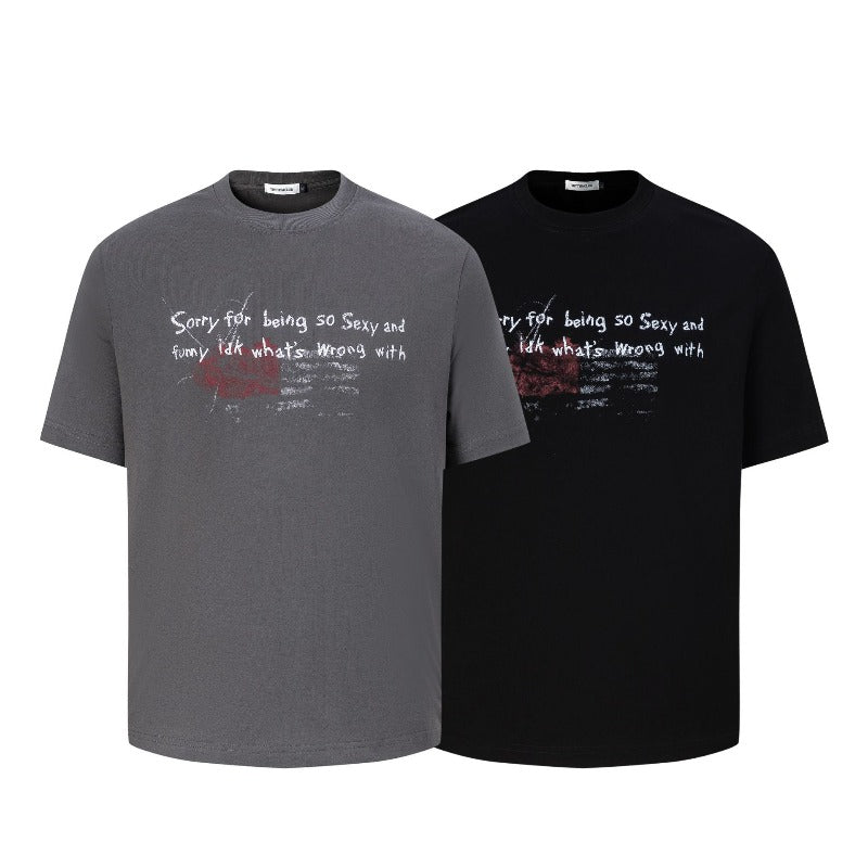 Men's t-shirt: american street style, unisex, premium quality, summer letter graphic design, slim fit short sleeve tee