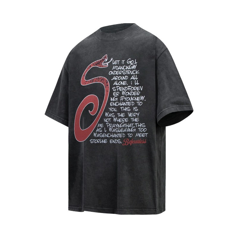Men's t-shirt - american streetwear vintage snake year limited edition design - men's oversized premium unisex short sleeve tee