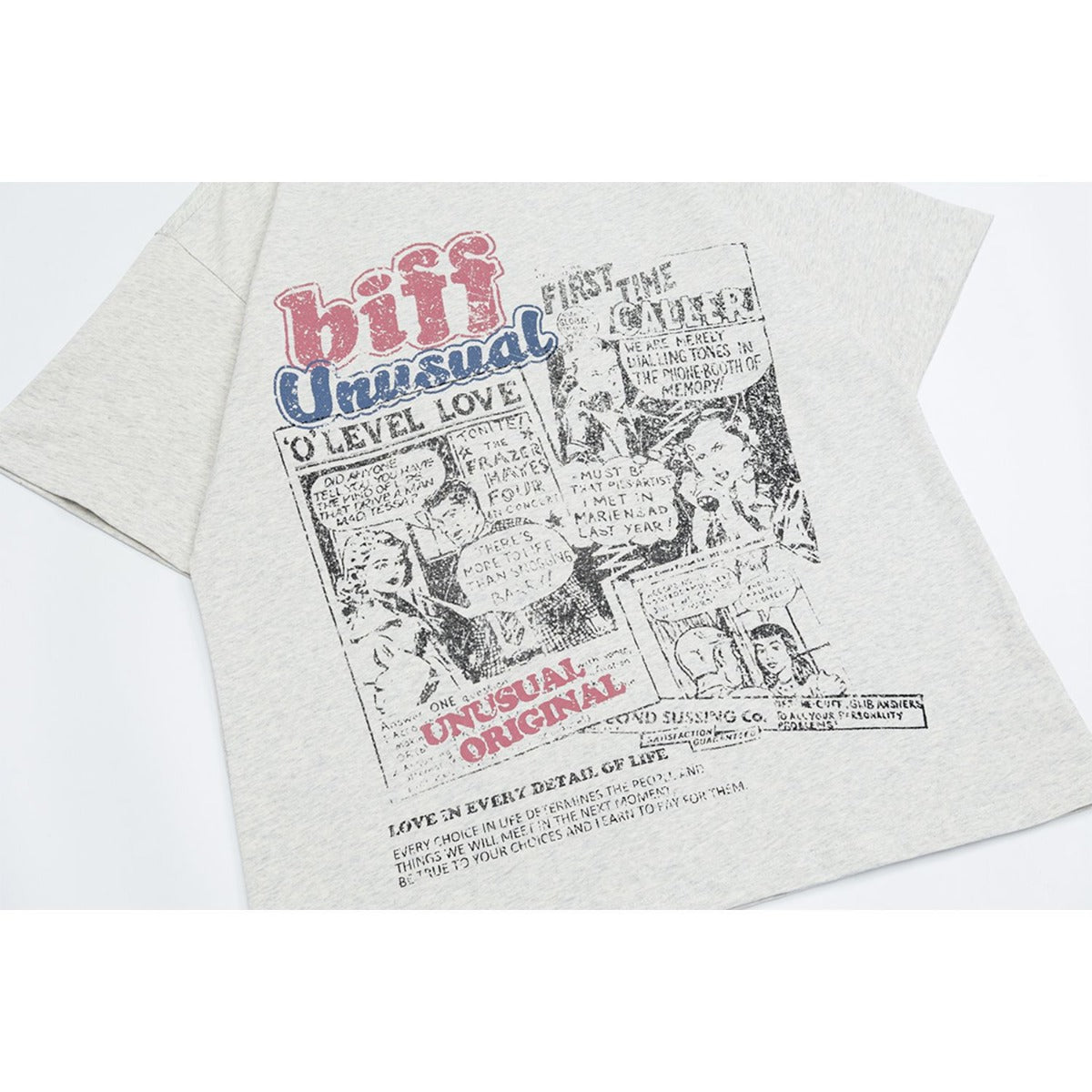 Unisex T-shirts Summer Magazine Creative Comic Men's Loose Short Sleeve T-Shirt