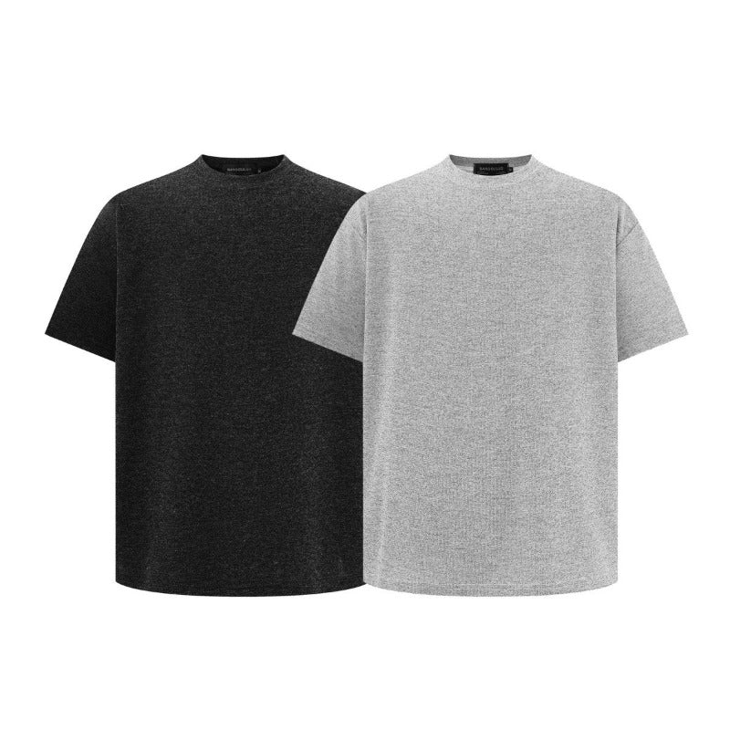 Men t shirt mankun american retrosummer street trendyclassypure colorcasualeasiest for match designloose round neck short sleeve t-shirt