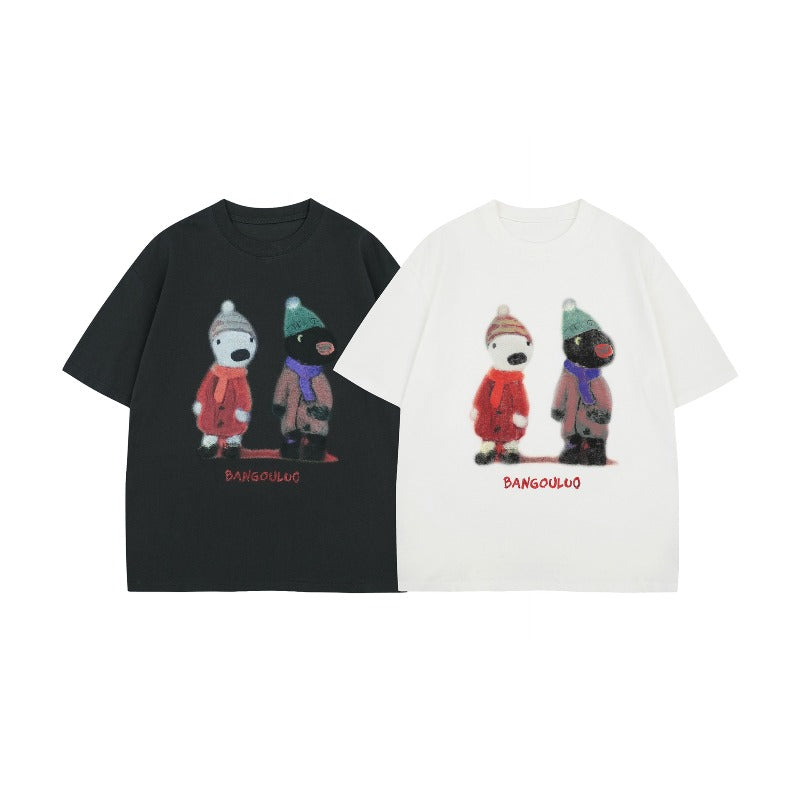 Men's t-shirt - american street style, summer, unisex, premium feel, fun cartoon graphic design, men's loose fit short sleeve tee