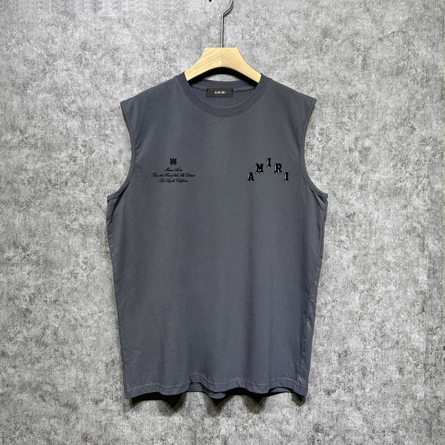 Amiri tank top bone white bone crack letterprinting