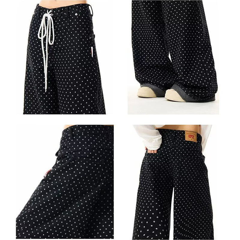 Women jeans hip hop wide leg pants scimitar pants
