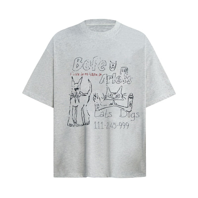 Men's t-shirt - american streetwear vintage distressed graphic design, relaxed fit, premium quality, unisex short sleeve tee