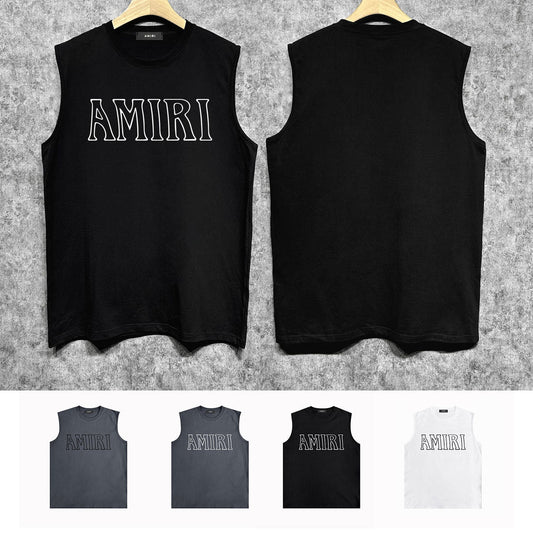 Amiri tank top bevel cut letterprinting