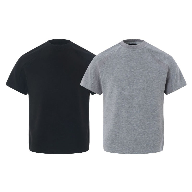Men's t-shirt - american retro unisex air layer solid color versatile design - men's high street slim fit short sleeve tee