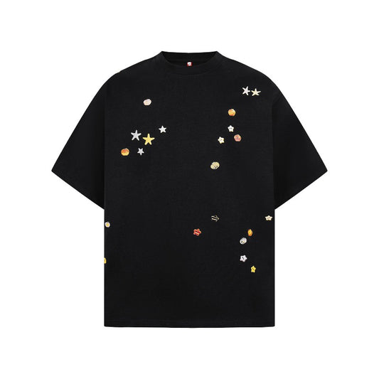 Men's t-shirt - american retro unisex style, colorful cartoon print, short sleeve design, men's high street loose fit short sleeve tee