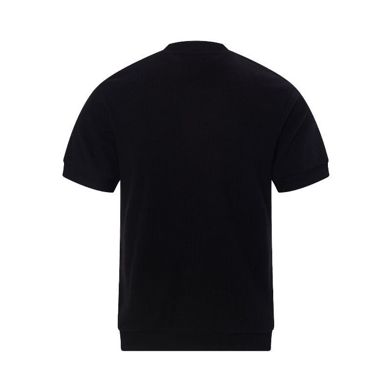 Men's t-shirt - vintage unisex style, textured micro-stretch fabric, solid color design, men's high street slim fit short sleeve tee