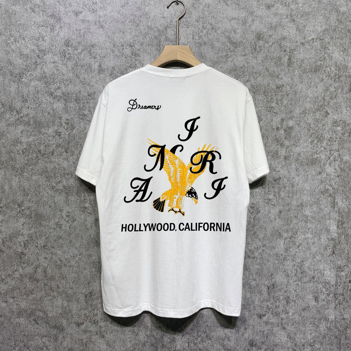 Amiri t shirts hollywood eagle printing short sleeve