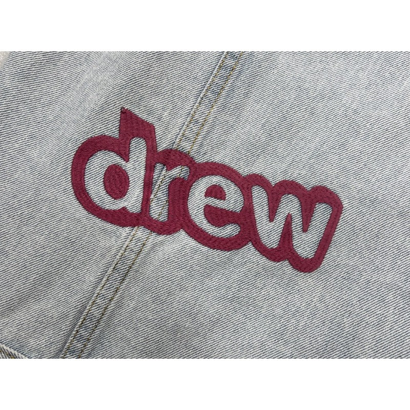 Drew house jacket - early autumn d@ew multi-element patchwork smiley face embroidered badge denim jacket