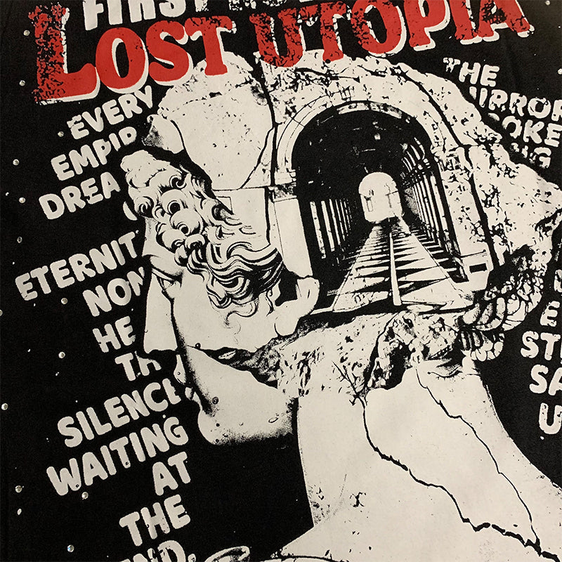 First Row T Shirts LOST UTOPIA ILLUSION CROPPED TEE Hot Diamond Street Fashion