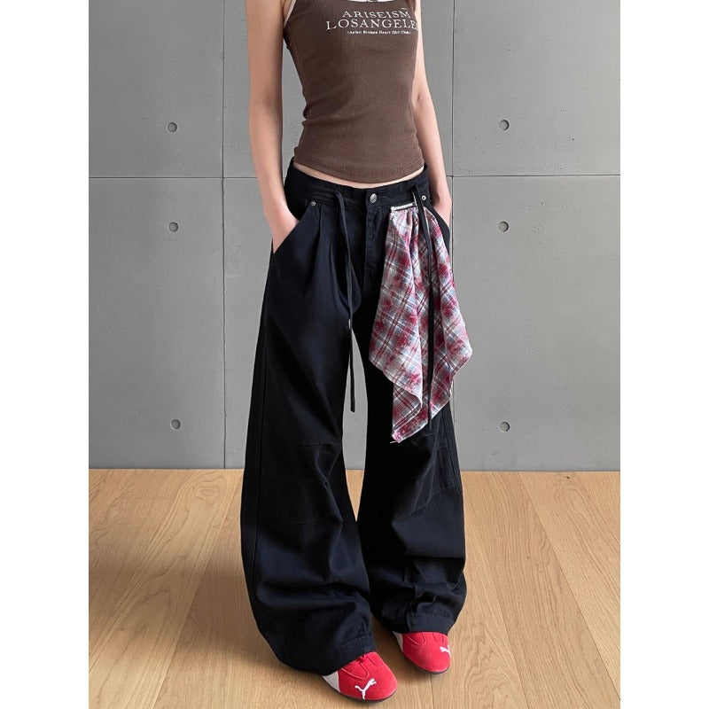 Women jeans hip hop retro wide leg pants