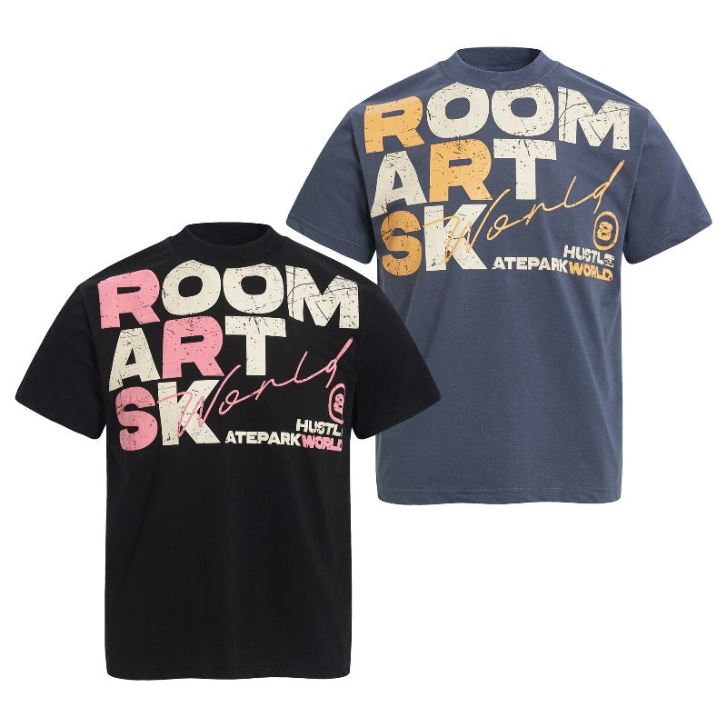 Men's t-shirt - american retro unisex solona cool-touch letter print design - men's high street slim fit short sleeve tee