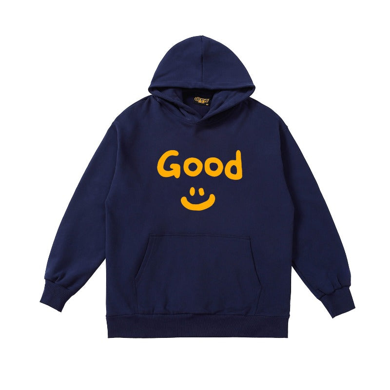 Drew house hoodie fall and winter d@ew cartoon smiley letter pattern hooded sweatshirt