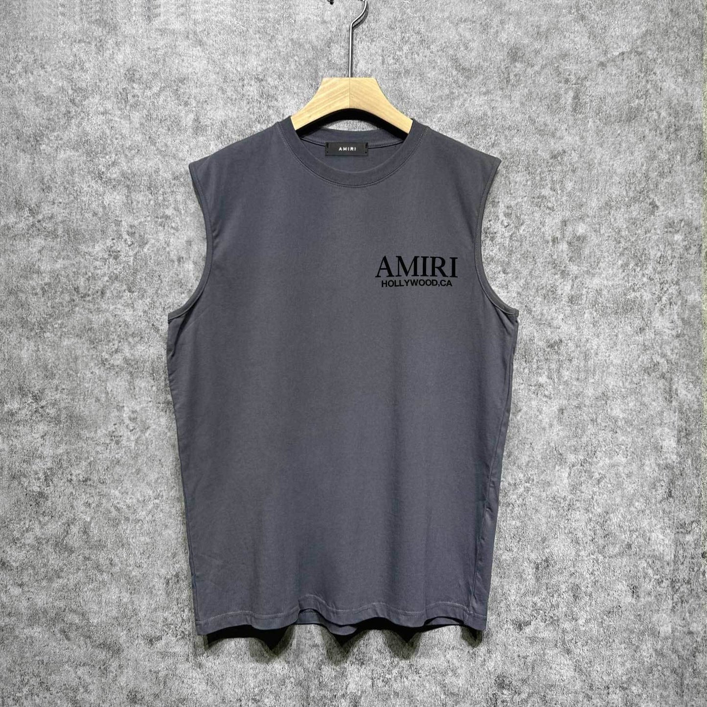 Amiri tank top new bone sleeve print
