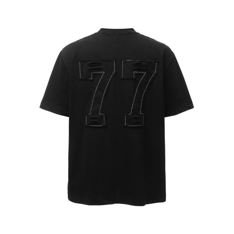 Men's t-shirt: american retro heavyweight double yarn high-quality appliqué embroidery design, men's crew neck loose fit short sleeve t-shirt