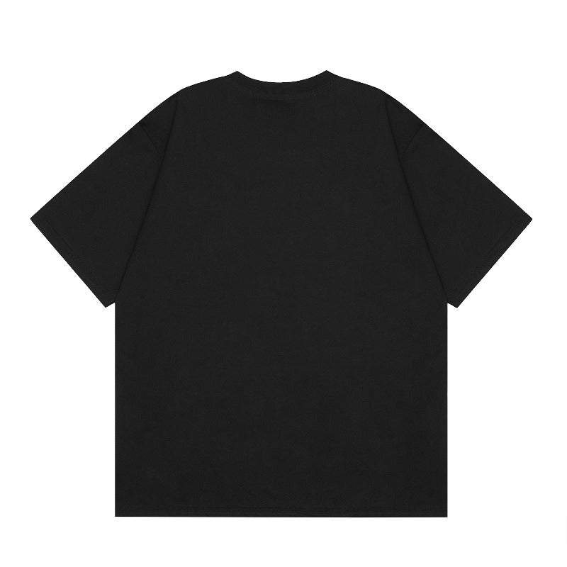 Men's t-shirt - american retro streetwear, unisex letter print graphic, short sleeve design, high street loose fit short sleeve tee