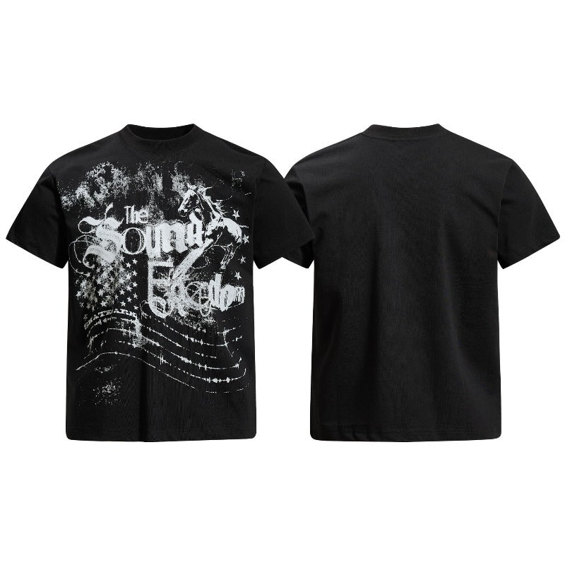Men's t-shirt - american retro unisex solona cool-touch letter graphic design - men's high street slim fit short sleeve tee