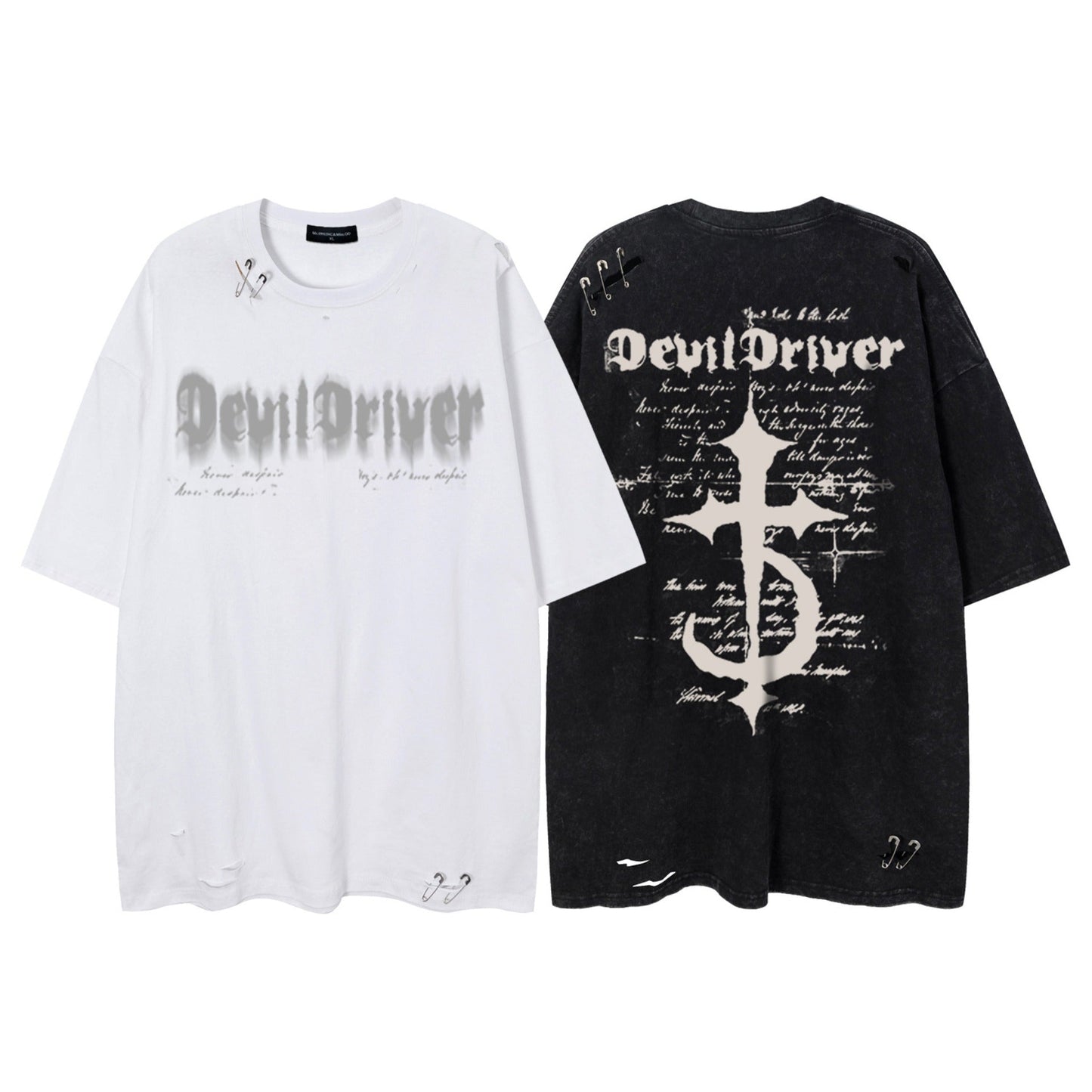 Unisex T-shirts Street Anchor Cross Old Short Sleeve T-Shirt