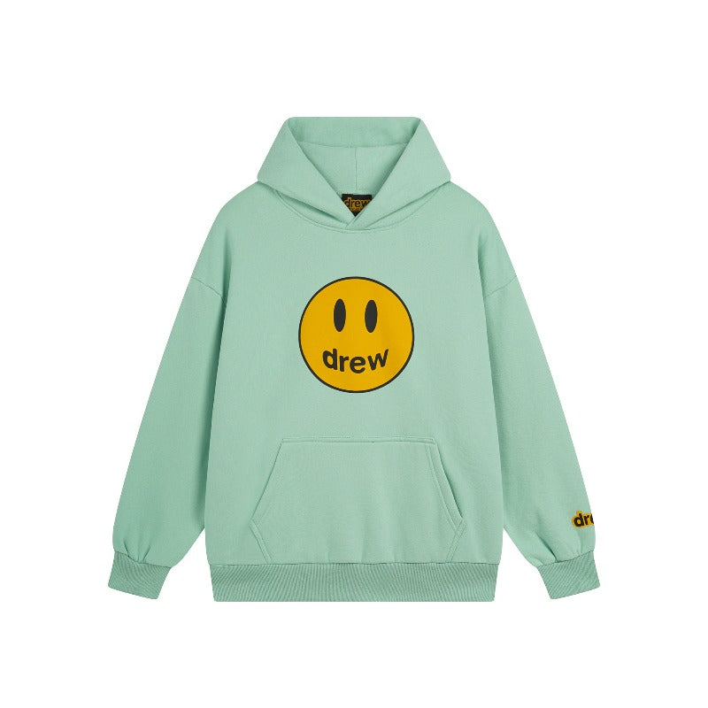 Drew house hoodie fall and winter d@ew classic smiley letter printing terry hooded sweatshirt