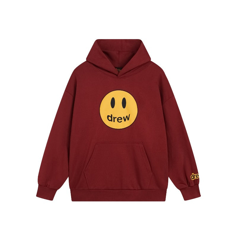 Drew house hoodie fall and winter d@ew classic smiley letter printing terry hooded sweatshirt