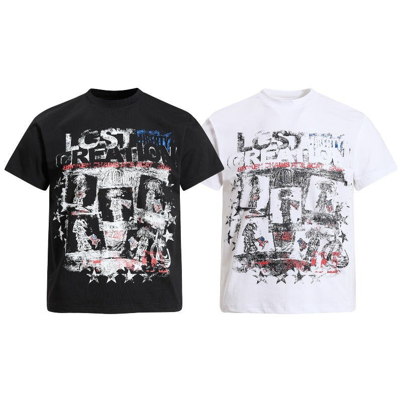 Men's t-shirt - american retro unisex solona cool abstract pattern design - men's high street slim fit short sleeve tee