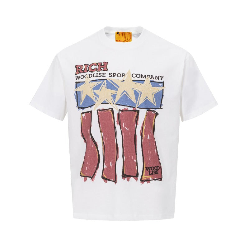Men's t-shirt - wt american street style, unisex, premium quality, summer creative painting graphic design, crew neck, men's loose fit short sleeve t-shirt