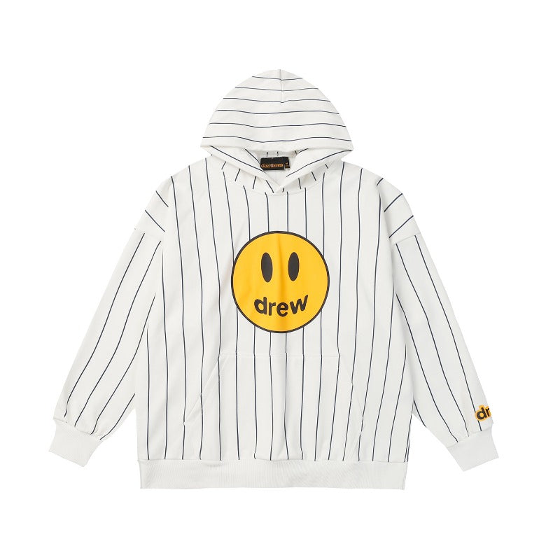 Drew house hoodie autumn and winter d@ew smiley letter stripes hooded sweatshirt