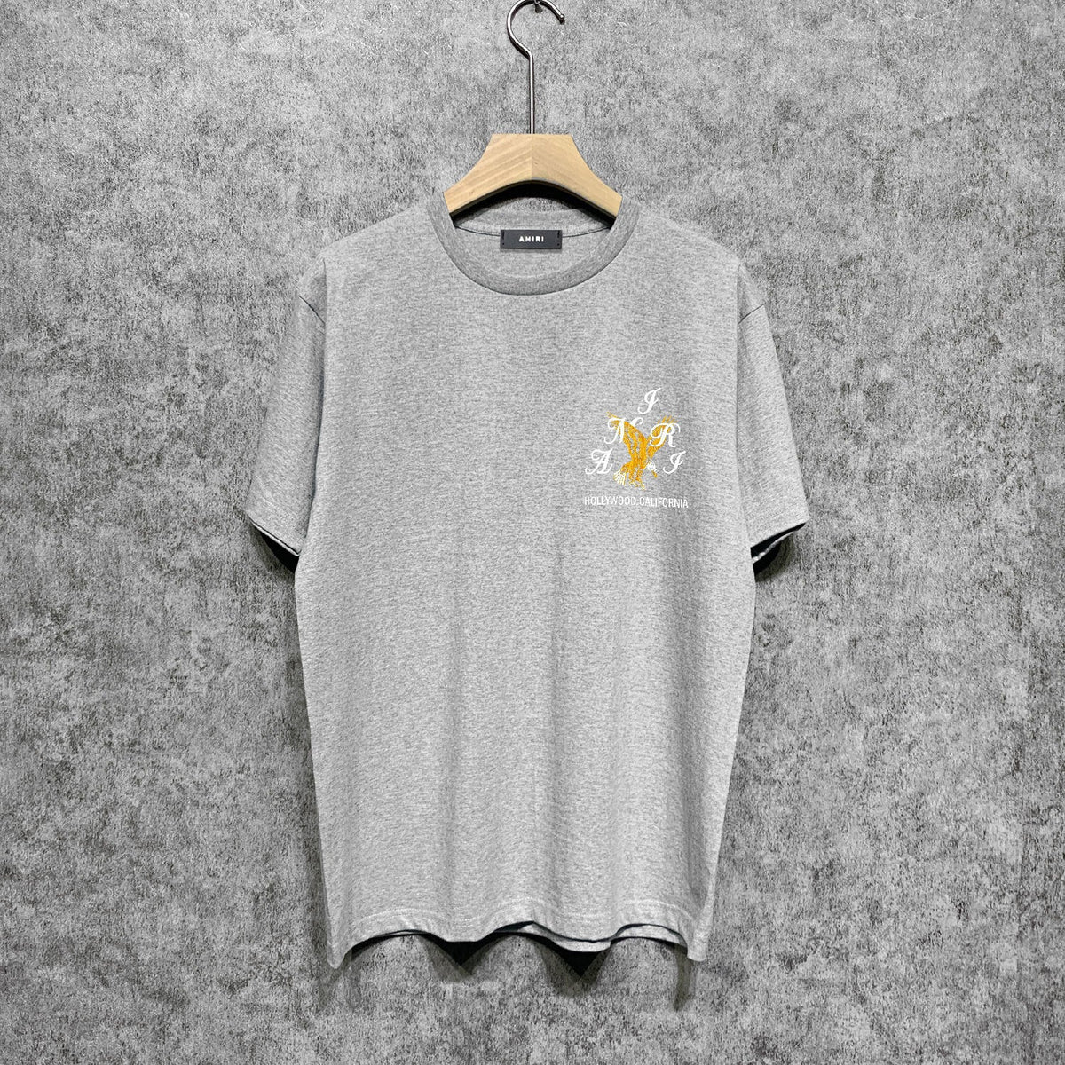 Amiri t shirts hollywood eagle printing short sleeve