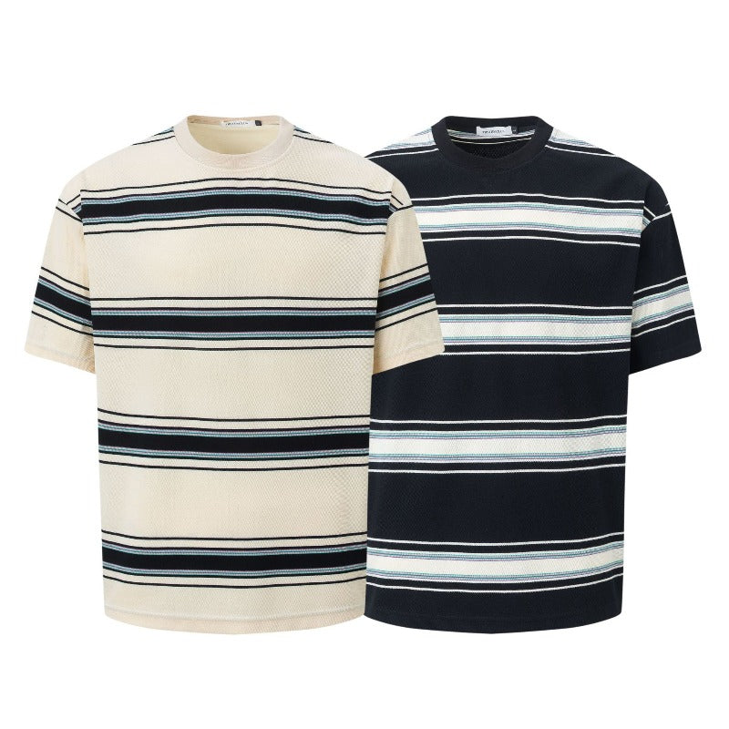 Men's t-shirt - american street style summer unisex striped design - men's loose fit premium short sleeve tee