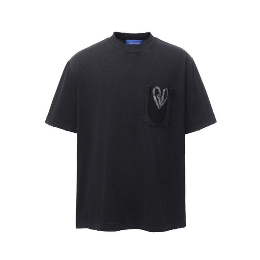 Men's t-shirt - american retro heavyweight double yarn premium high street graphic print design crew neck loose fit short sleeve tee