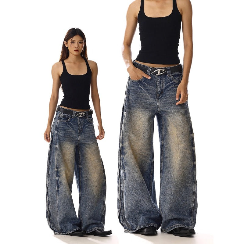 Women jeans women retro high waist loose