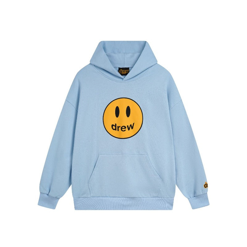 Drew house hoodie fall and winter d@ew classic smiley letter printing terry hooded sweatshirt