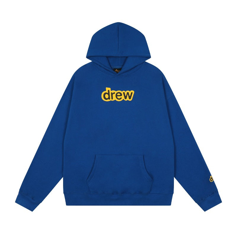 Drew house jacket fall and winter d@ew classic letterprintingfleece-lined hooded sweatshirt