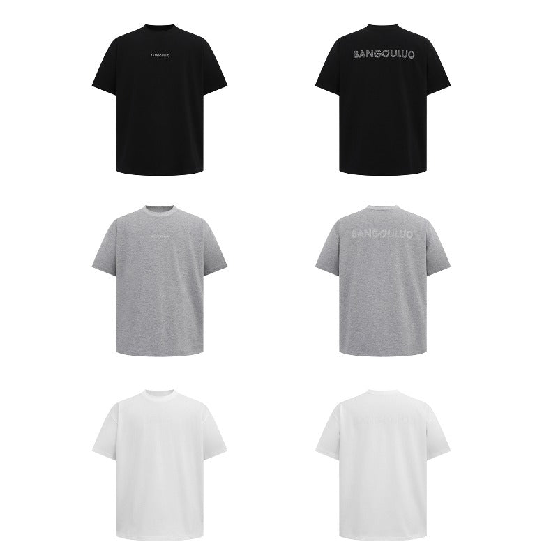 Men's t-shirt: american streetwear summer unisex premium minimalist logo graphic design loose fit short sleeve tee