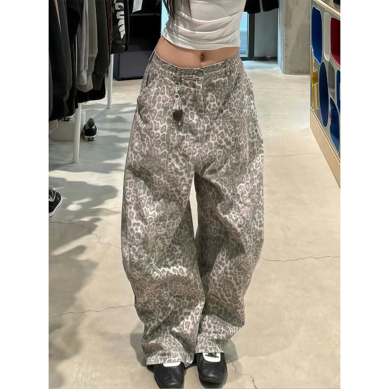 Women's jeans leopard print women's trousers