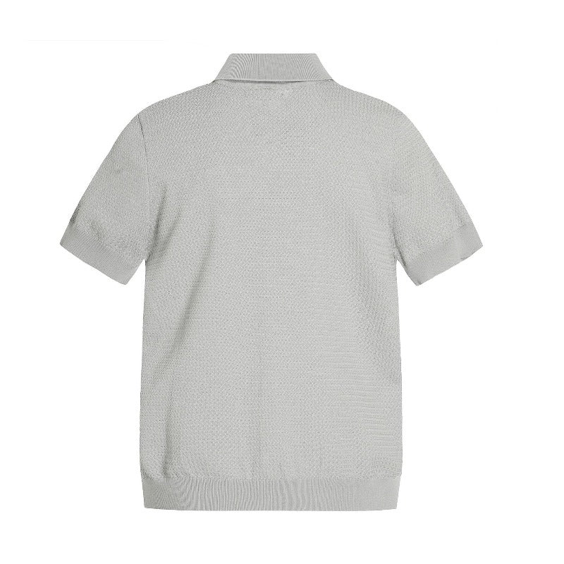 Men t shirt mfy american street niche style deconstructed short-sleeved tclassy lapel design men's slightly loose knitting shirt