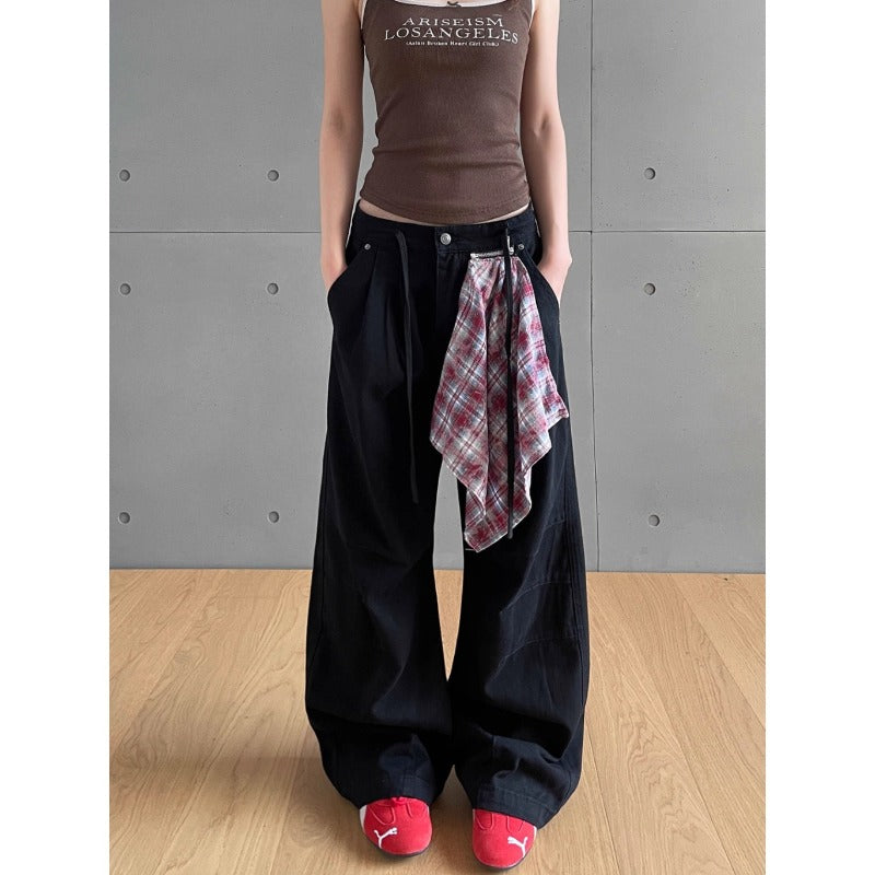 Women jeans hip hop retro wide leg pants