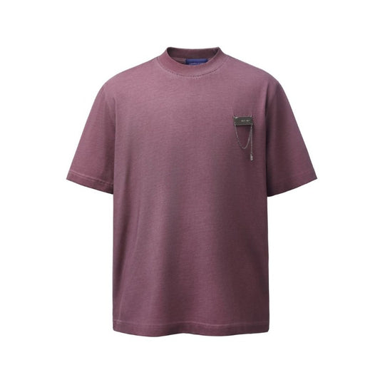 Men's t-shirt - american retro heavyweight premium streetwear patch embroidery high street loose fit summer short sleeve tee