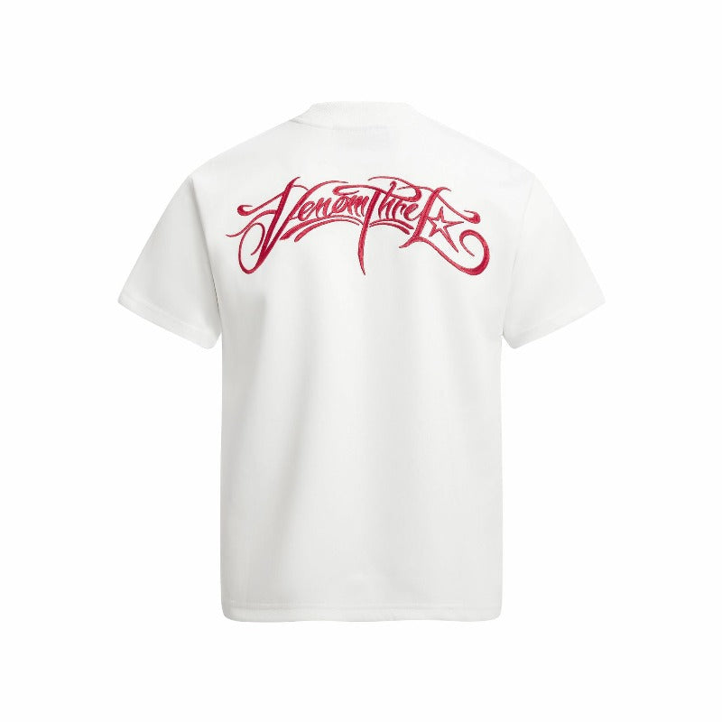 Men's t-shirt - american retro unisex solona cool-touch letter embroidery design - men's high street slim fit short sleeve tee