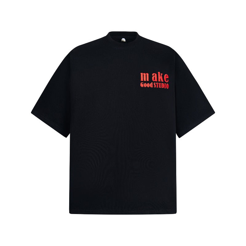 Men's t-shirt - american street style, unisex, vintage letter graphic design, men's oversized premium heavyweight short sleeve tee