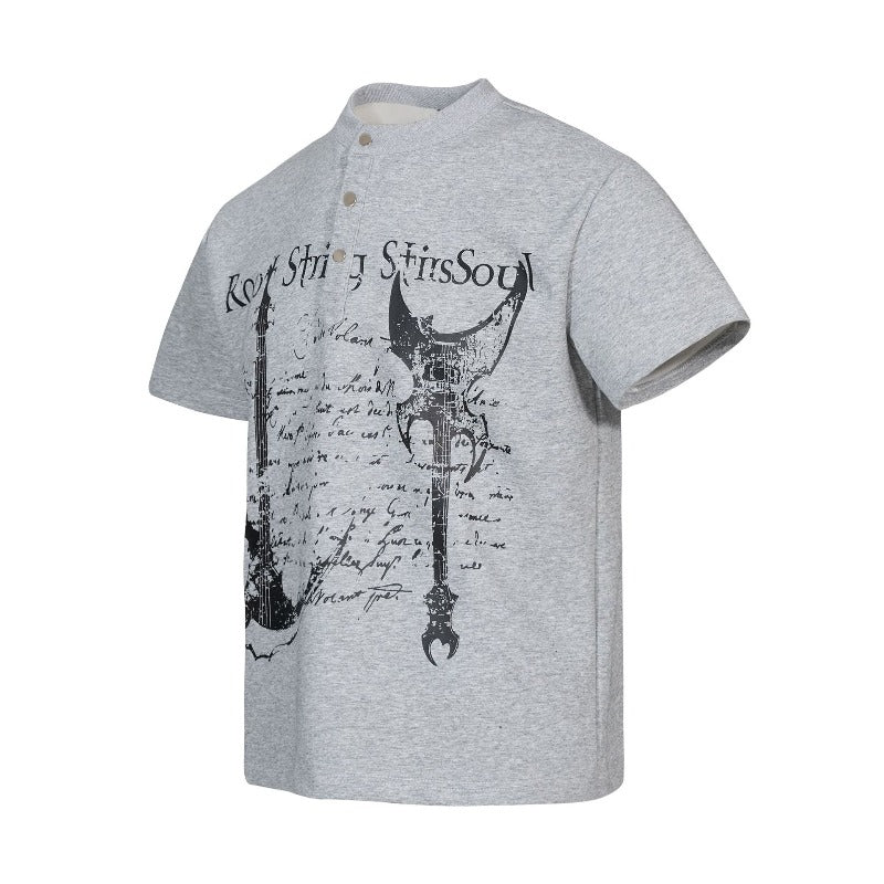 Men's t-shirt - american retro unisex air layer abstract pattern design - men's high street slim fit short sleeve tee