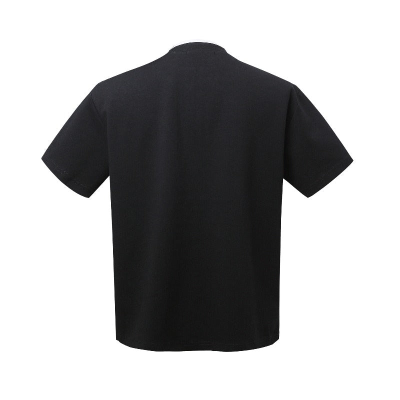 Men t shirt k american street neutral zipper deconstructed classy men's short wide space cotton design short-sleeved t-shirt