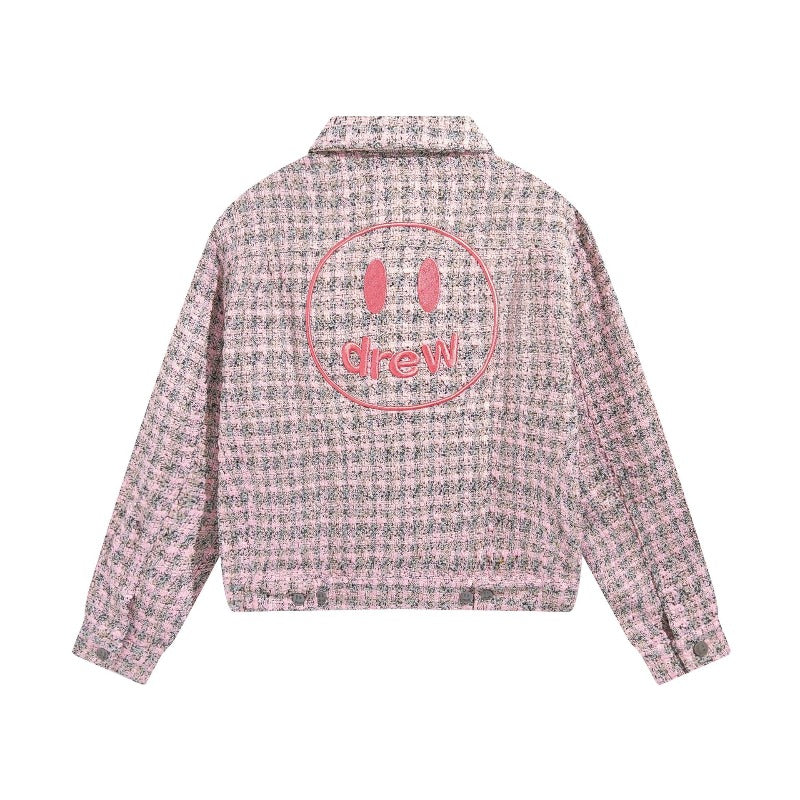 Drew house jacket fall and winter d@ew tweed lapel tweed styleflap pocket pantsjacketoutwear